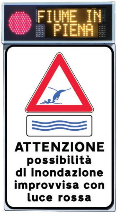 Pannello informativo allerta fiume