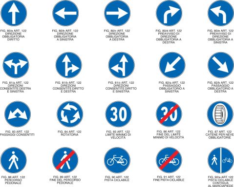 Segnali di prescrizione - Segnali di obbligo