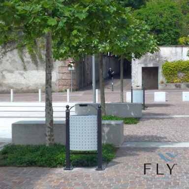 Cestino Genova con spegnisigarette verniciato da tassellare