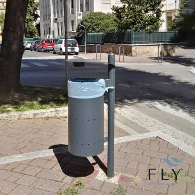 Cestino Albenga con coperchio zincato e verniciato