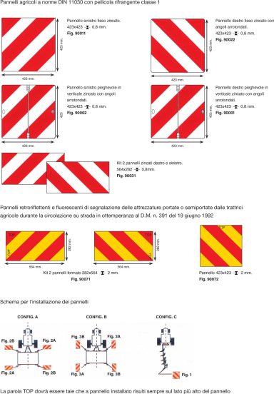 Dispositivi di segnalazione per veicoli agricoli durante la circolazione su strada