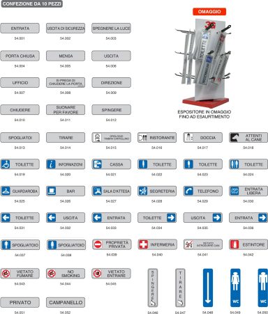 Etichette adesive di indicazione per interni 170x50 mm.