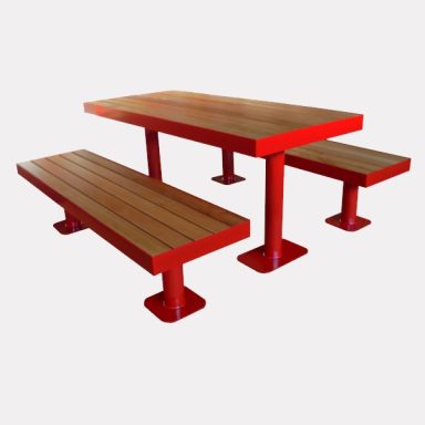 Set Moderna con panchine senza schienale