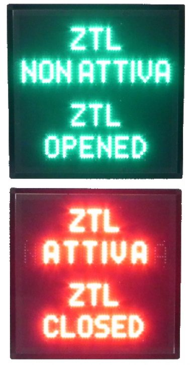 Pannello informativo ZTL zone a traffico limitato