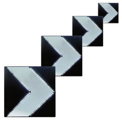 Delineatore modulare di curva luminoso "light" bianco-nero