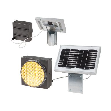 ECOSOLAR 5 WATT - 1 lampeggiante 1 lampeggiante colore giallo diametro 200mm.