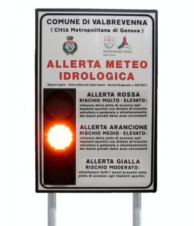 Pannello informativo allerta meteo