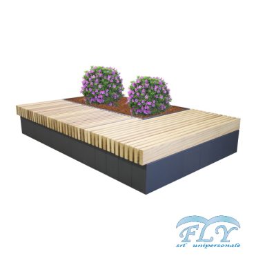 Fioriere con panchine in legno con o senza schienale